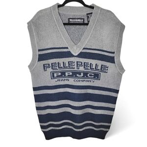 Pelle Pelle Marc Buchanan Sweater Vest L Vintage Y2K Streetwear Hip Hop